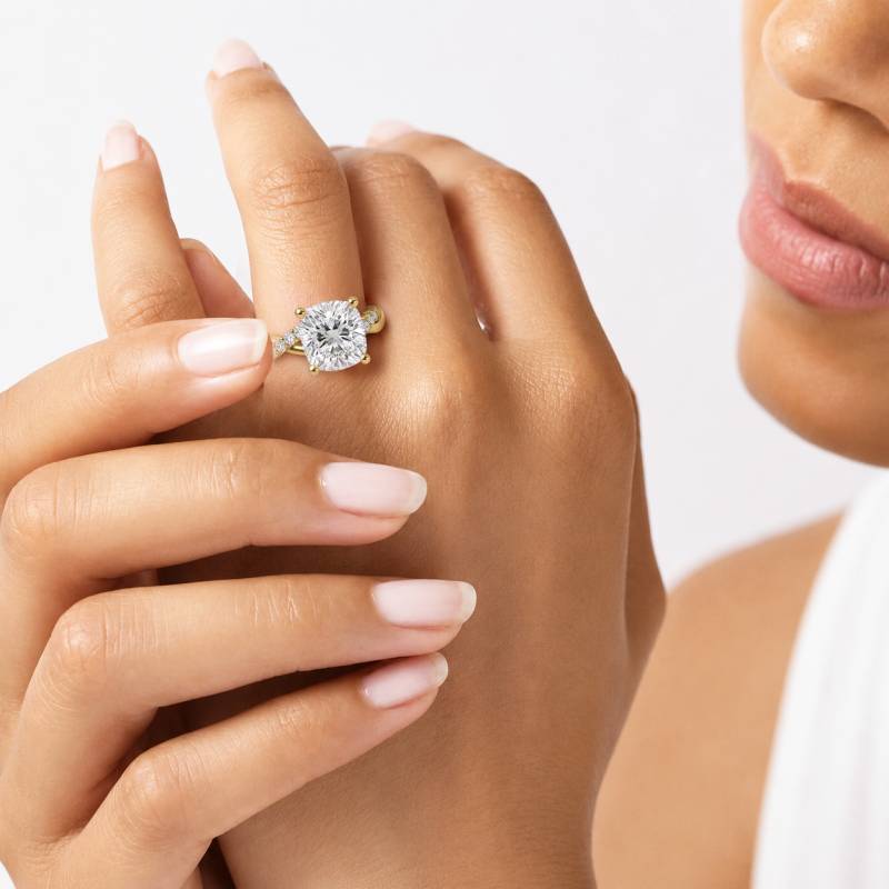 Infinity Twist Cushion Diamond Engagement Ring