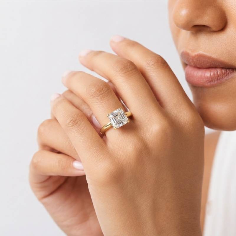 Asscher Diamond Engagement Ring