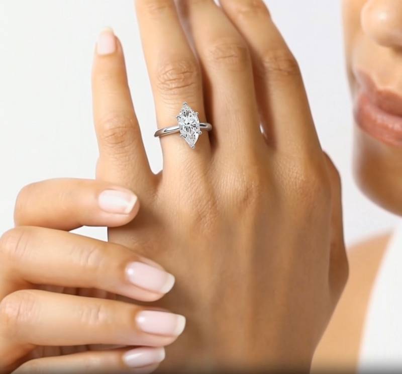 Elegant Marquise Diamond Engagement Ring