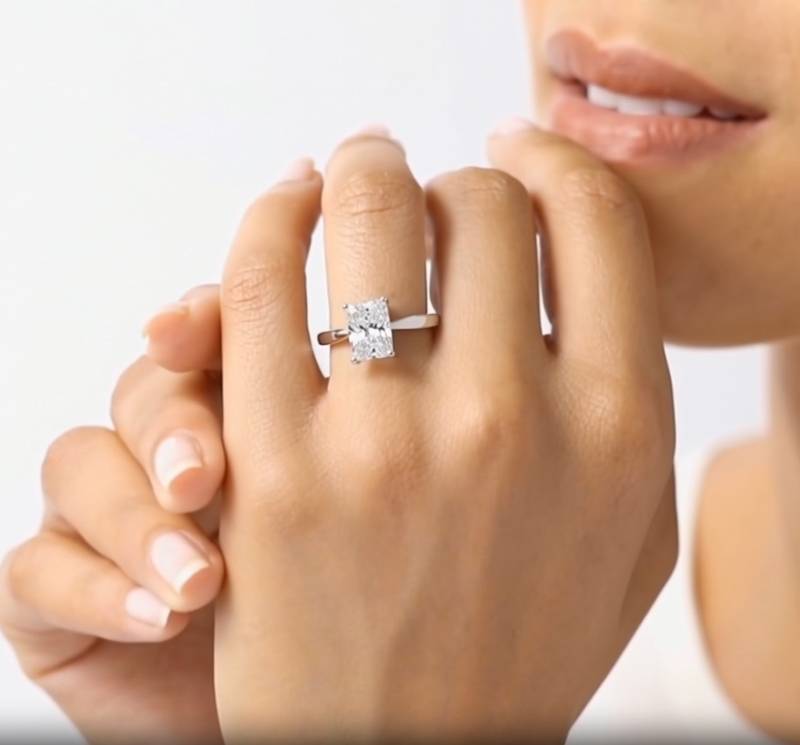 Modern Radiant Diamond Engagement Ring
