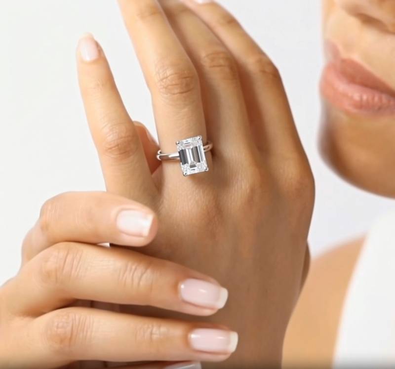 Emerald Diamond Engagement Ring