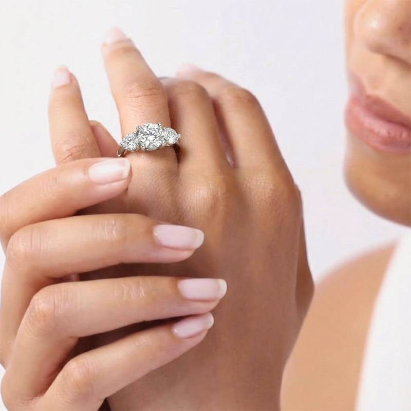 Classic Round Diamond Trilogy Ring