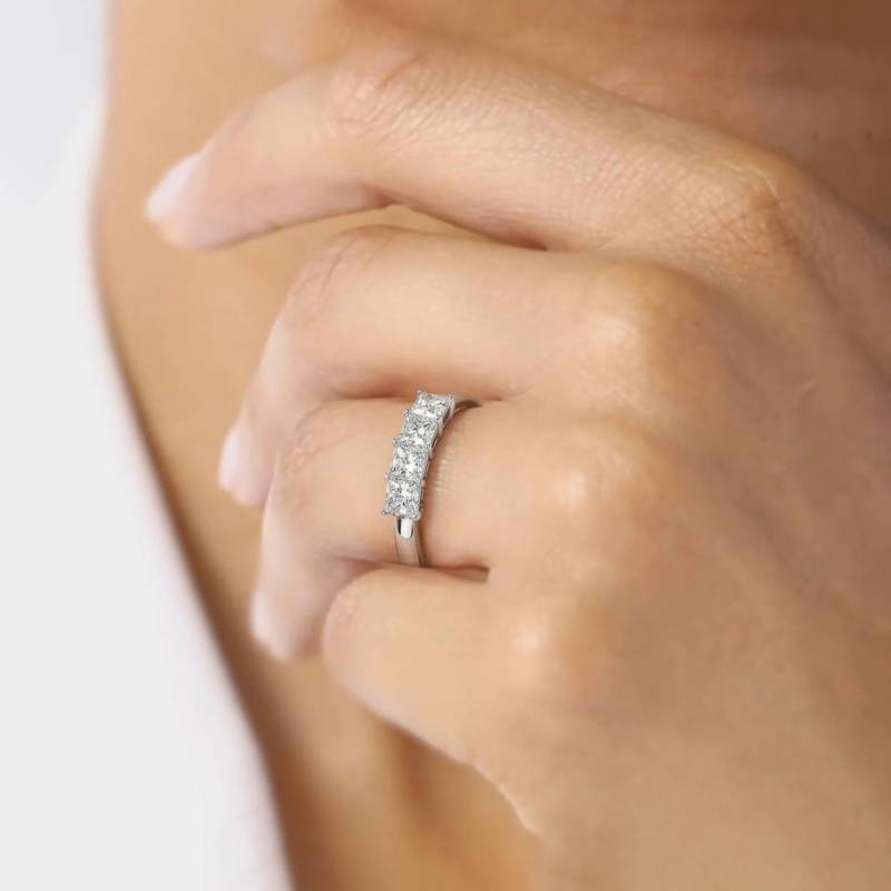 Four Stone Princess Diamond Half Eternity Ring