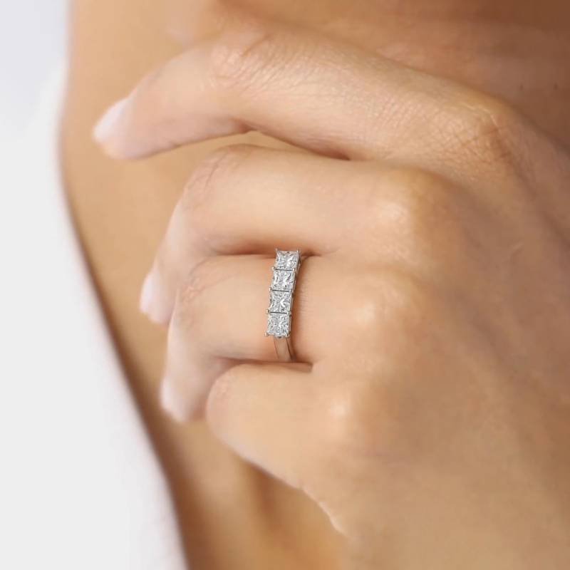Four Stone Princess Diamond Half Eternity Ring