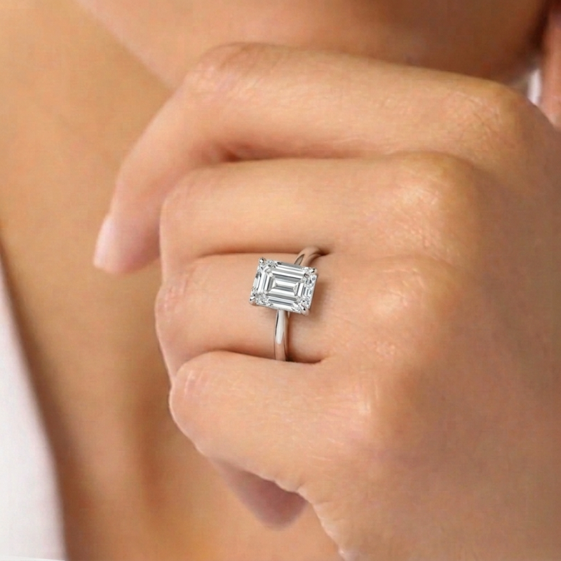 Emerald Diamond Engagement Ring