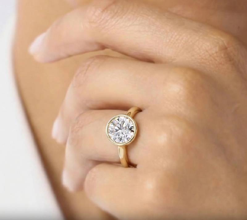 Round Diamond Bezel Set Ring