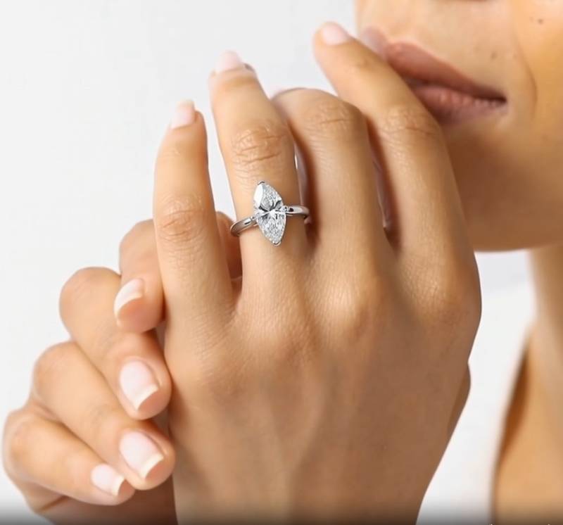 Classic Marquise Diamond Engagement Ring
