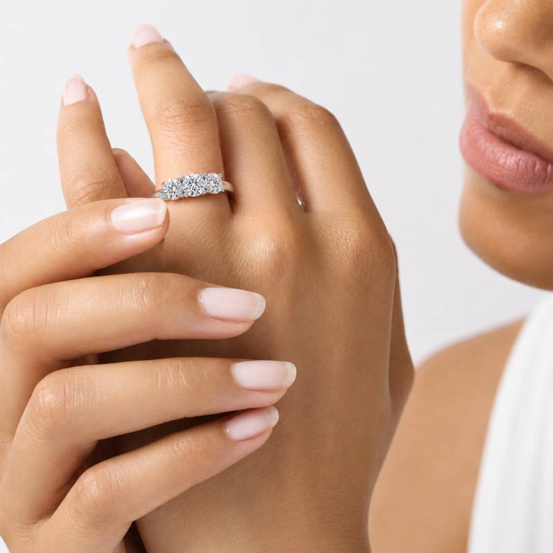 Traditional Round Diamond Trilogy Ring