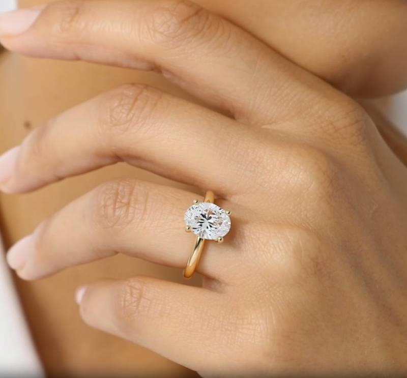 Modern Oval Diamond Engagement Ring