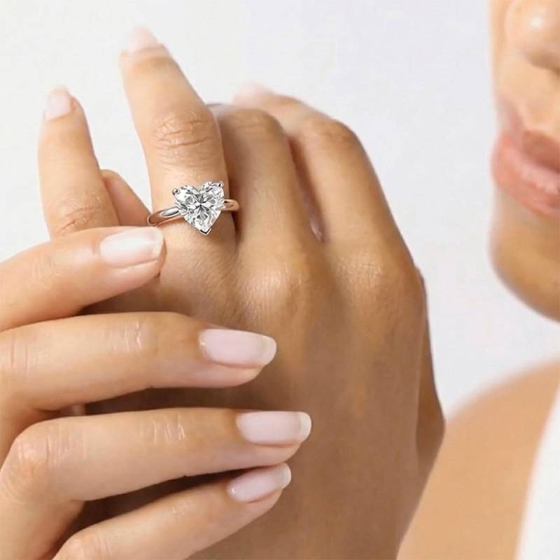 Classic Heart Diamond Engagement Ring