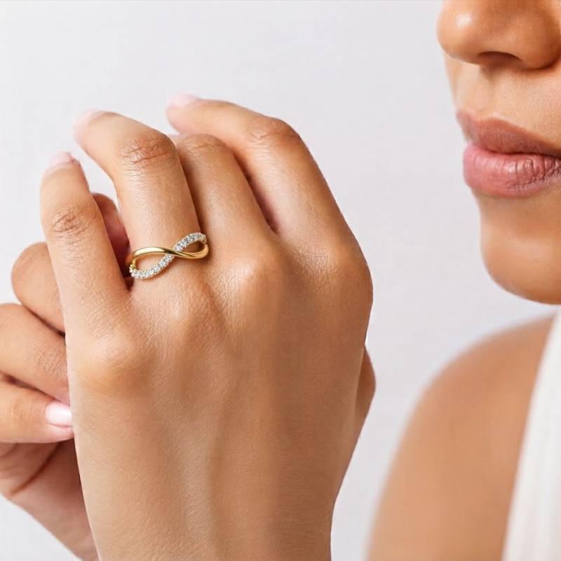 2mm Infinity Shaped Diamond Wedding Ring
