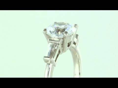 Stylish Round and Baguette Diamond Trilogy Ring