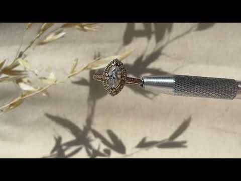 Marquise Diamond Single Halo Shoulder Set Ring