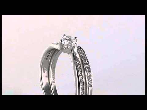 Round Diamond Shoulder Set Ring With Matching Band