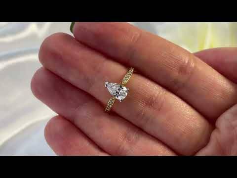Pear Diamond Shoulder Set Engagement Ring