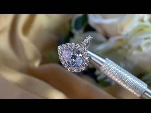Pear Diamond Halo Engagement Ring