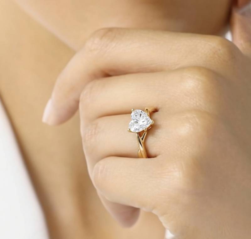 Infinity Twist Heart Engagement Ring
