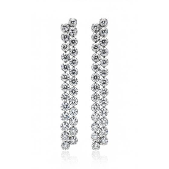 Elegant Round Diamond Drop Earrings