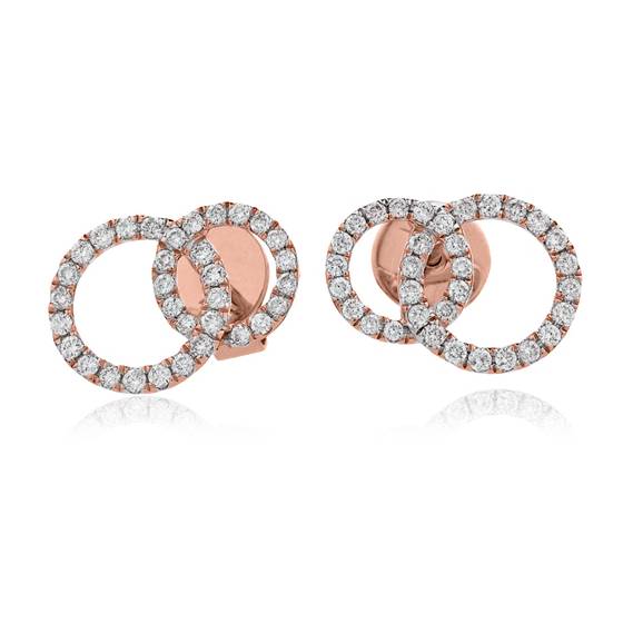 Unique Round Diamond Knot Earrings