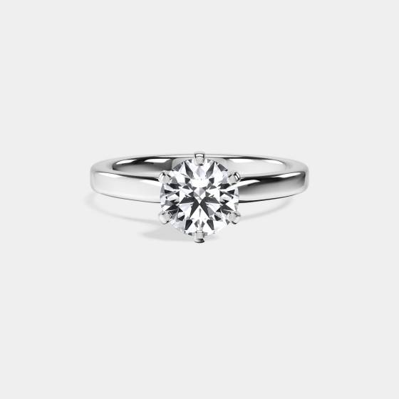 0.72ct I1/E Natural Round Diamond Solitaire Ring in Platinum