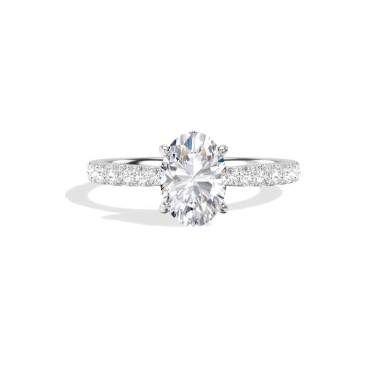 Oval Diamond Shoulder Set Engagement Ring