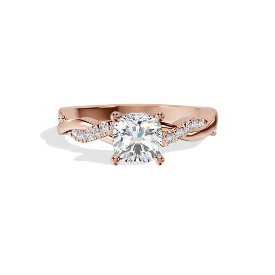 Infinity Twist Cushion Diamond Engagement Ring