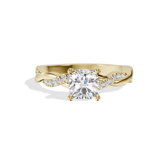 Infinity Twist Cushion Diamond Engagement Ring
