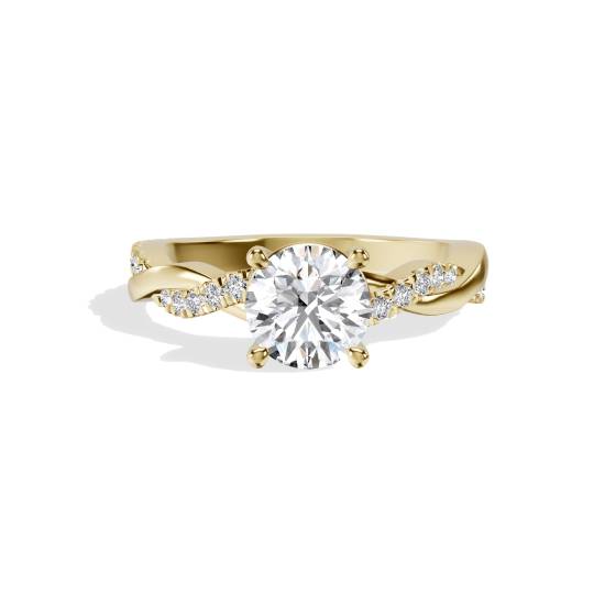 Round Diamond Shoulder Set Engagement Ring