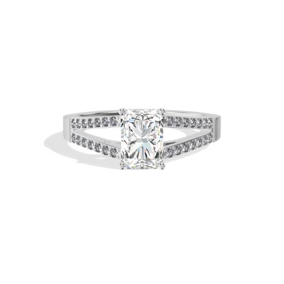 Radiant Diamond Shoulder Set Ring