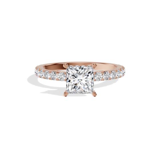 Princess Diamond Hidden Halo Engagement Ring