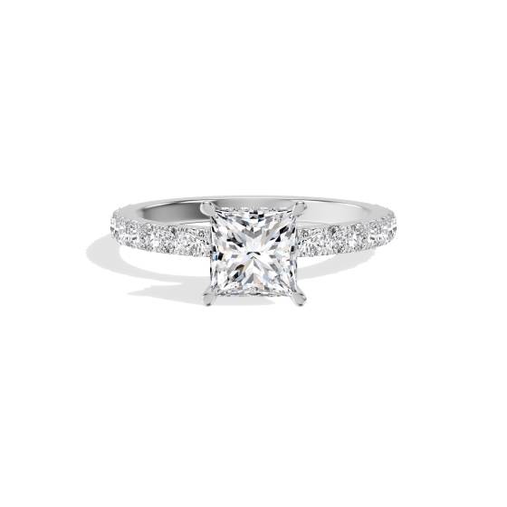 Princess Diamond Hidden Halo Engagement Ring