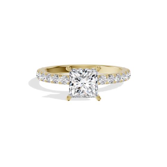 Princess Diamond Hidden Halo Engagement Ring