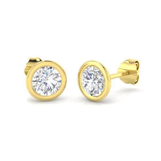 Round Labgrown Diamond Bezel Set Earrings