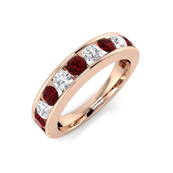1.10ct Red Ruby and Diamond Eternity Ring