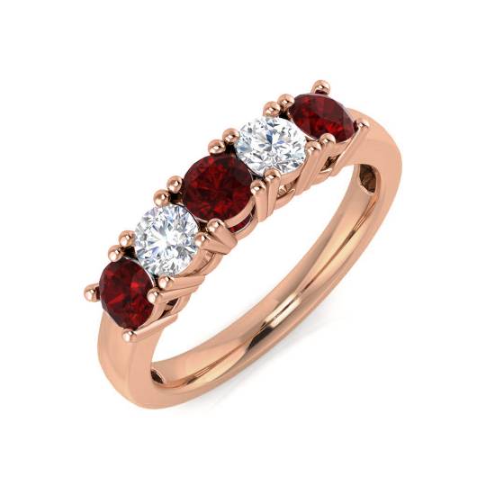 1.20ct Red Ruby and Diamond Eternity Ring
