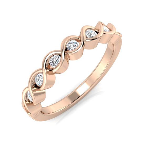 50% Diamond Set Rubover Eternity Ring