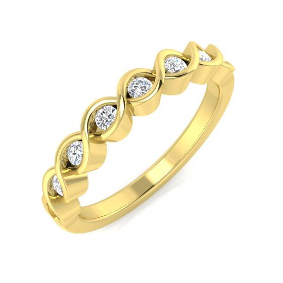 50% Diamond Set Rubover Eternity Ring