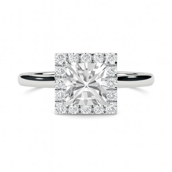 Princess Diamond Single Halo Ring