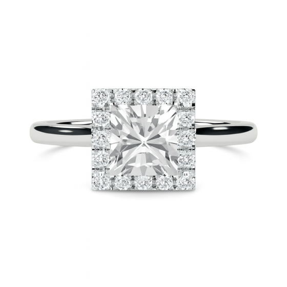 Princess Diamond Single Halo Ring