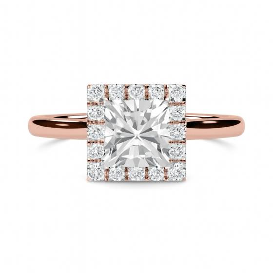 Princess Diamond Single Halo Ring