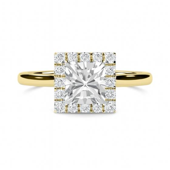 Princess Diamond Single Halo Ring