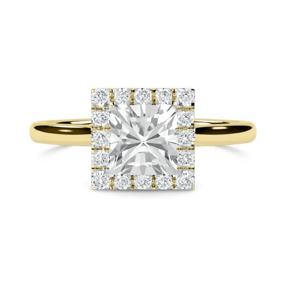 Princess Diamond Single Halo Ring