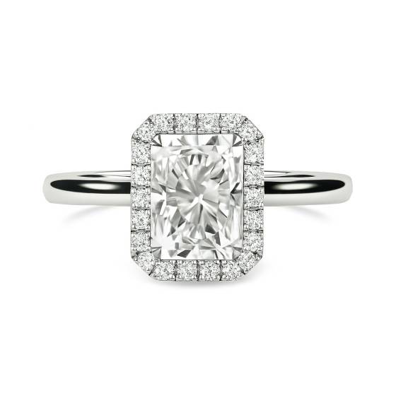 Radiant Diamond Single Halo Ring
