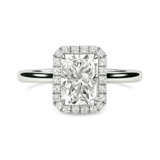 Radiant Diamond Single Halo Ring