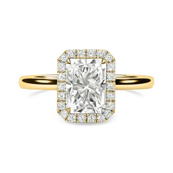 Radiant Diamond Single Halo Ring