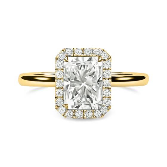 Radiant Diamond Single Halo Ring