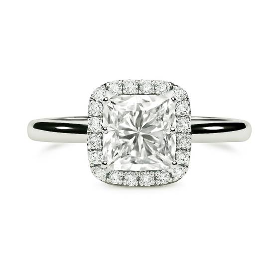 Cushion Diamond Single Halo Ring