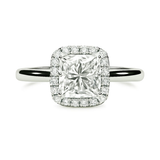 Cushion Diamond Single Halo Ring