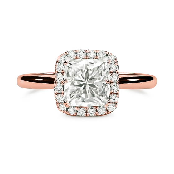 Cushion Diamond Single Halo Ring
