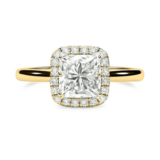 Cushion Diamond Single Halo Ring